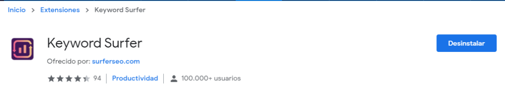 como instalar keywords surfer