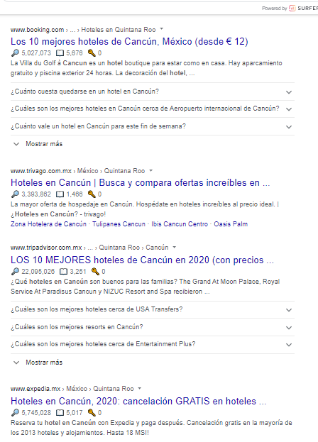 analizando hoteles en cancun