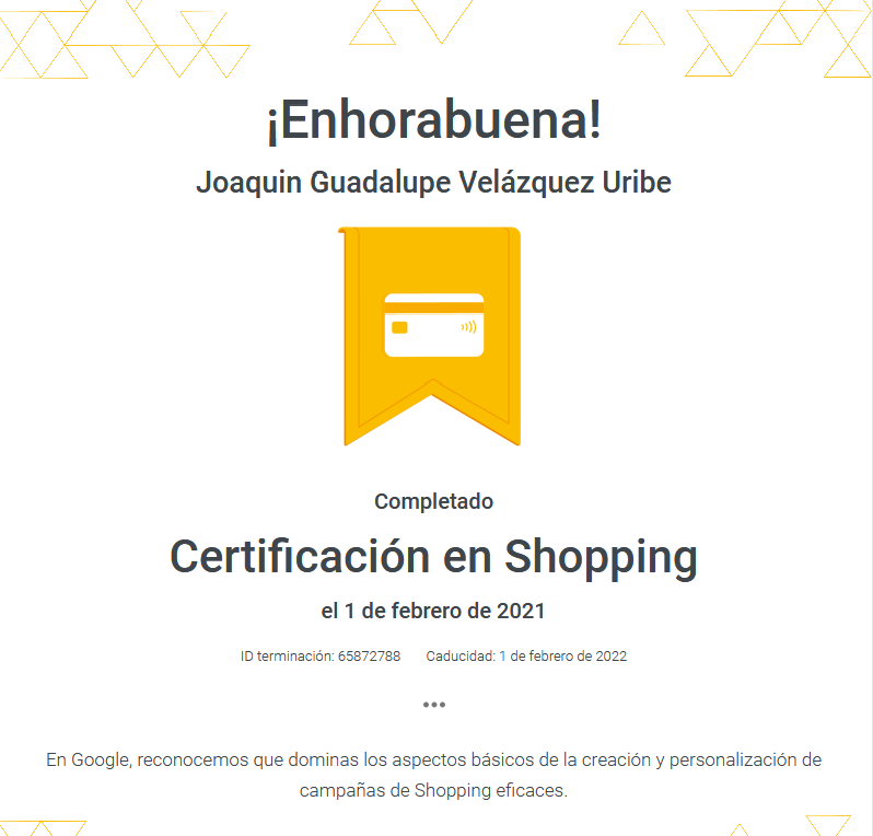 certificado de shopping google ads
