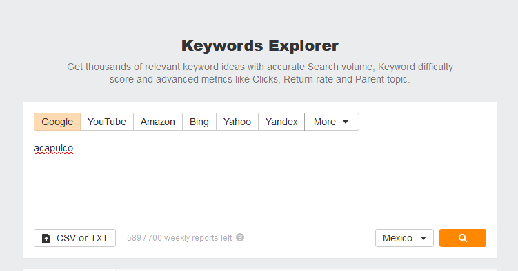 keywords explorer de ahref