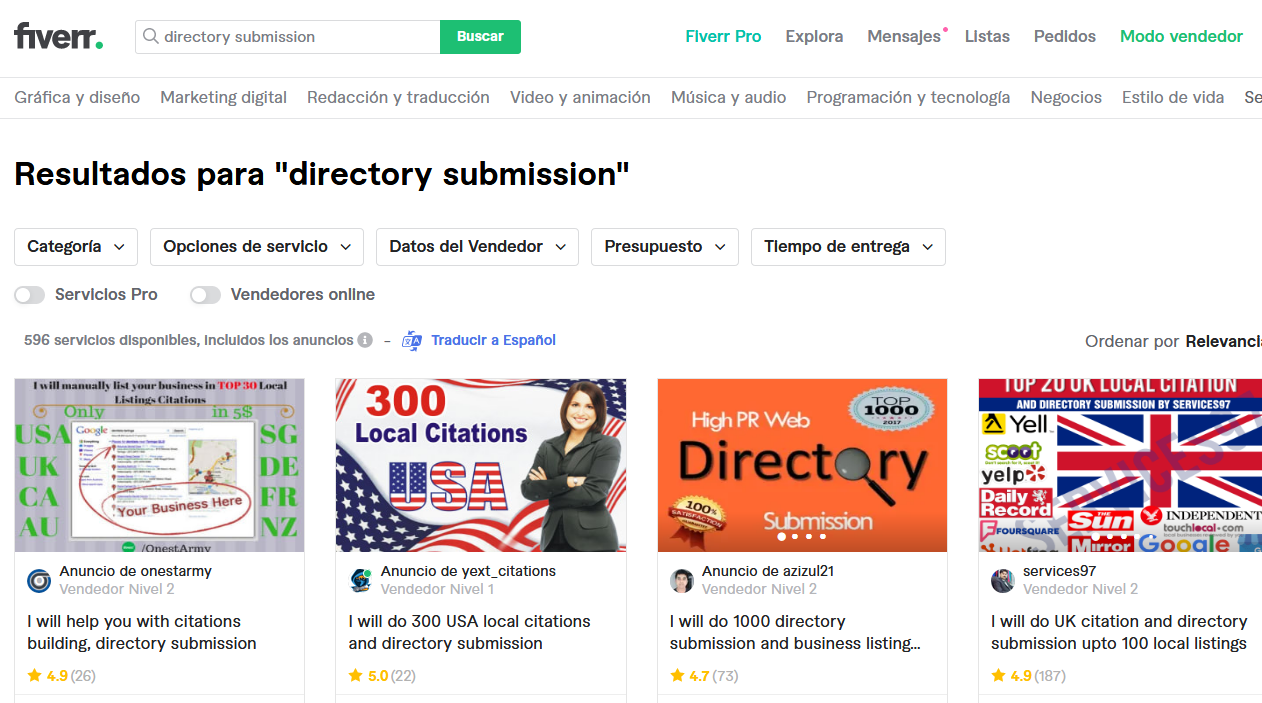 Linkbuilding con Fiverr