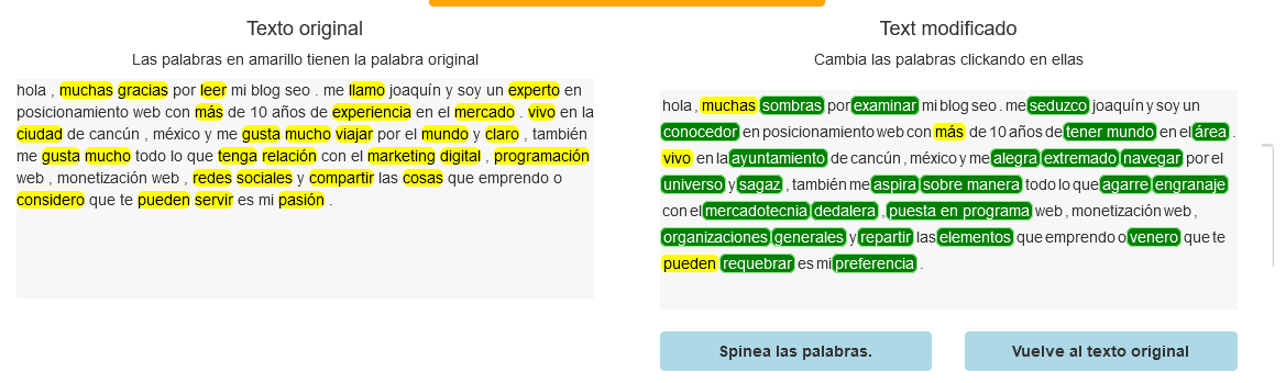 analizando herramientas para sobrescribir textos online