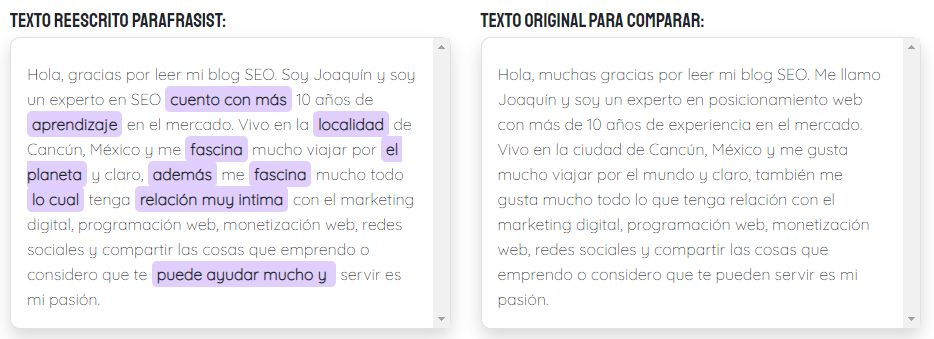 parafrasis spiner de texto