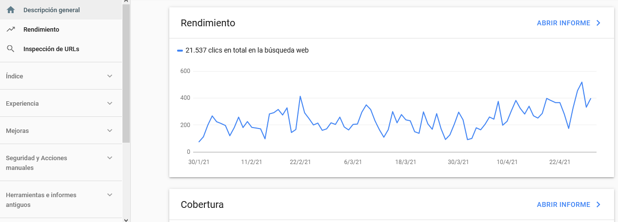 como es por dentro google search console