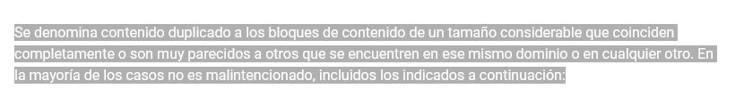contenido duplicado directrices de google