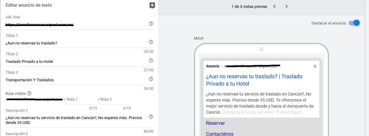 deberia crear mi primer anuncio al crear mi cuenta de google