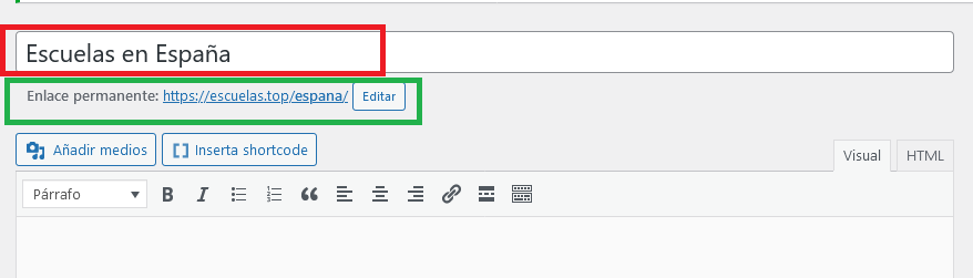 creando una arquitectura web en wordpress