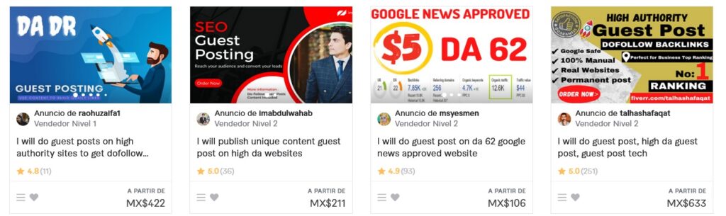 estrategia de enlaces en fiverr