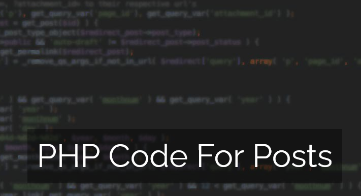 Plugin PHP Code For Posts