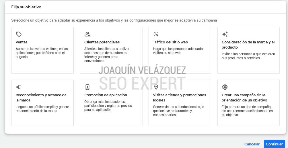 creando mi primera campaña con google ads