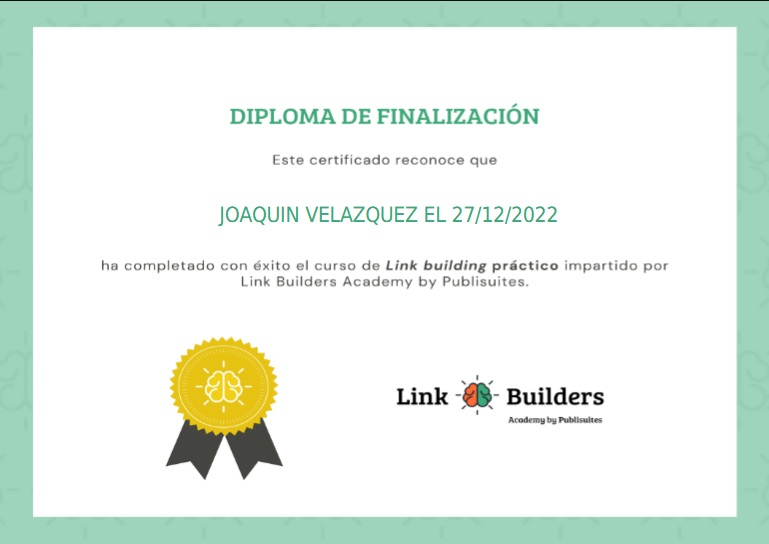 Certificado Link Building