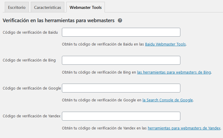 configurando herramientas para webmaster yoast seo